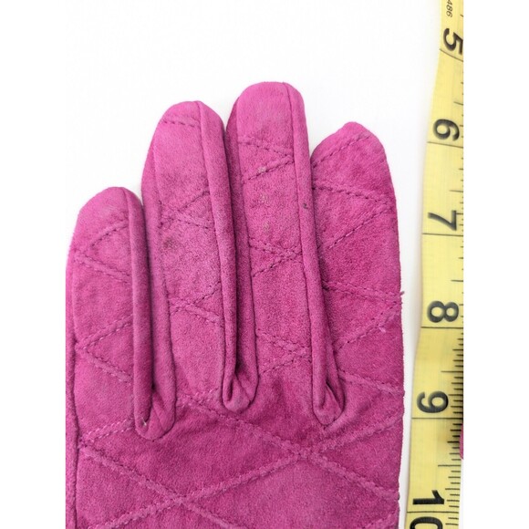 Van Raalte Magenta Vintage Leather Diamond Pattern Women's Gloves Size Small/Med - Picture 4 of 7